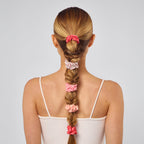 Cherry Blossom Ruched Satin Scrunchies 5pc Set