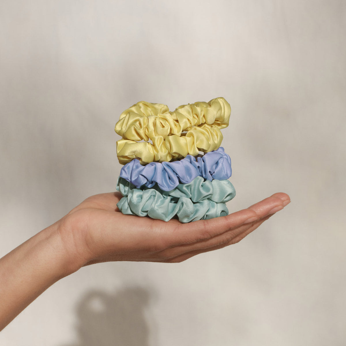 Coastal Cottage Multi-color Ruched Satin Scrunchies