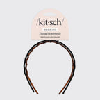 Zig Zag Headband 2pc- Black & Tort