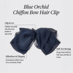 Blue Orchid Chiffon Bow Hair Clip