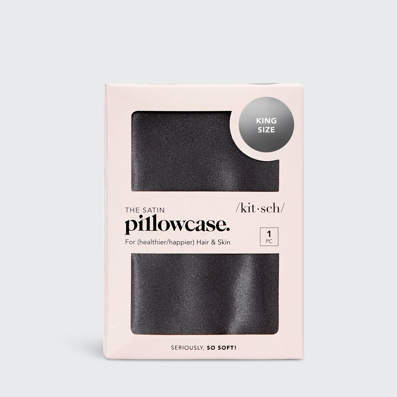 Satin Pillowcase in Charcoal 4 Pack - King